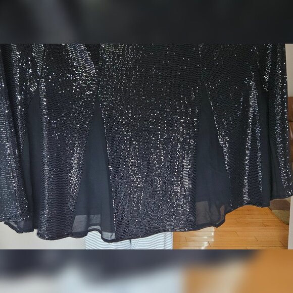 Chico’s Black Sequin Midi Gown NWT Size 4 – Elegant Special Occasion Dress - Picture 4 of 4